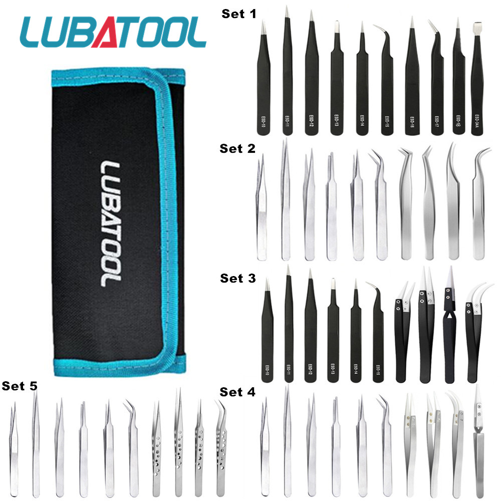 10 Buah Set Pinset Tas Pinset  - Electronics Repair Tool Kit ulasan dan harga